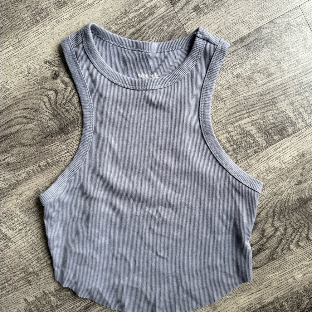 Wild Fable Light Gray Ribbed Tank Top